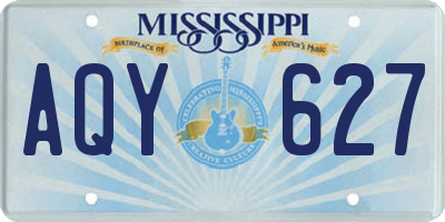 MS license plate AQY627
