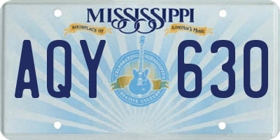 MS license plate AQY630