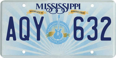MS license plate AQY632