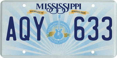 MS license plate AQY633