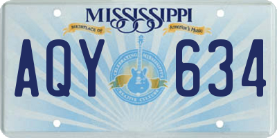 MS license plate AQY634