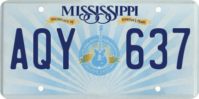 MS license plate AQY637