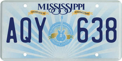 MS license plate AQY638