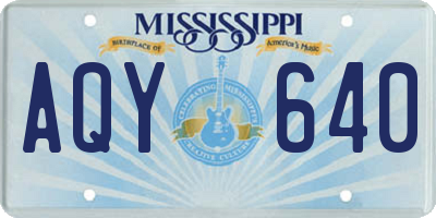 MS license plate AQY640