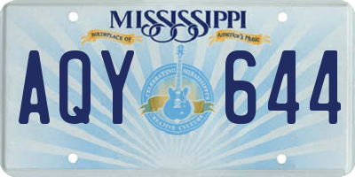 MS license plate AQY644