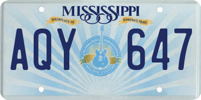 MS license plate AQY647
