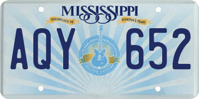MS license plate AQY652