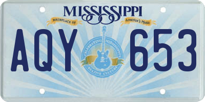 MS license plate AQY653