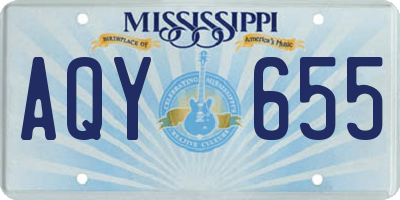 MS license plate AQY655
