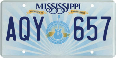 MS license plate AQY657
