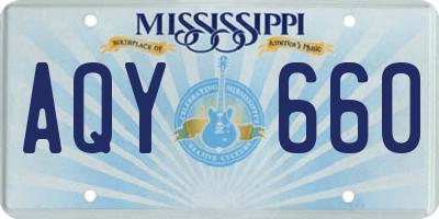 MS license plate AQY660