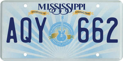 MS license plate AQY662