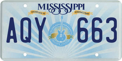 MS license plate AQY663