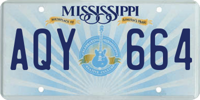 MS license plate AQY664