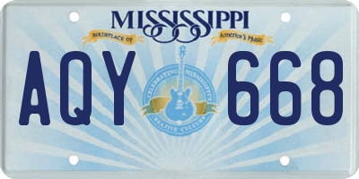 MS license plate AQY668