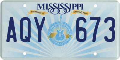 MS license plate AQY673