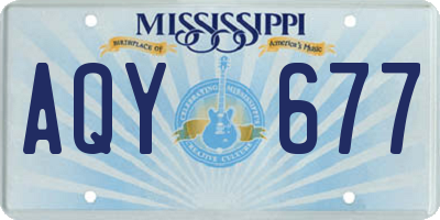 MS license plate AQY677