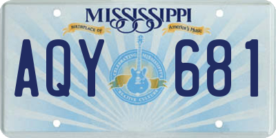 MS license plate AQY681