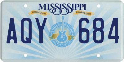 MS license plate AQY684