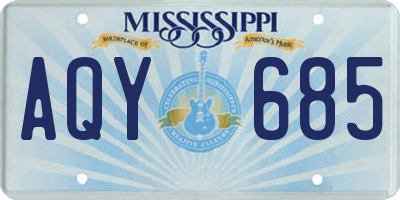 MS license plate AQY685