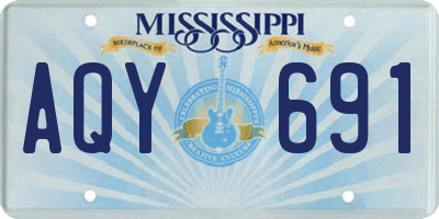 MS license plate AQY691