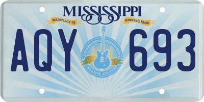 MS license plate AQY693
