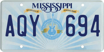 MS license plate AQY694