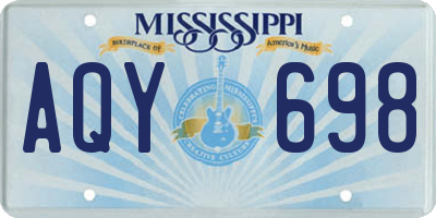 MS license plate AQY698