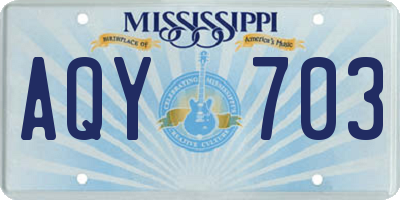 MS license plate AQY703