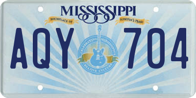 MS license plate AQY704