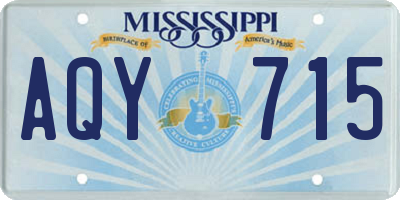 MS license plate AQY715