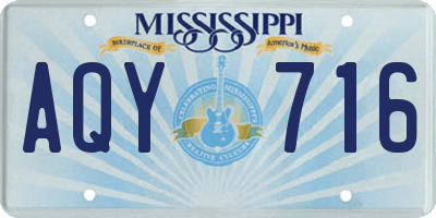 MS license plate AQY716