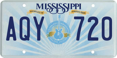 MS license plate AQY720