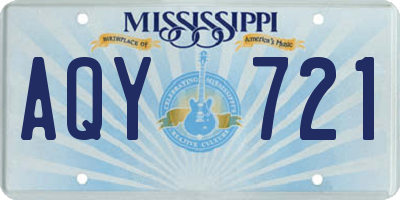 MS license plate AQY721