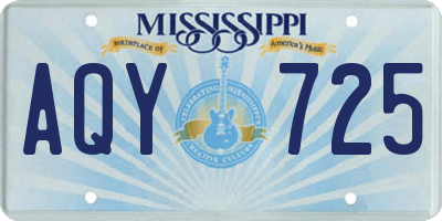 MS license plate AQY725