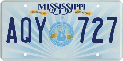 MS license plate AQY727
