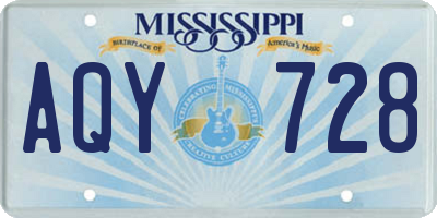 MS license plate AQY728