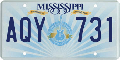 MS license plate AQY731