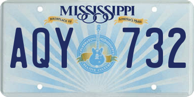 MS license plate AQY732