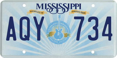 MS license plate AQY734