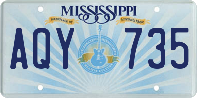 MS license plate AQY735