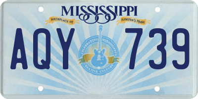 MS license plate AQY739