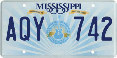 MS license plate AQY742