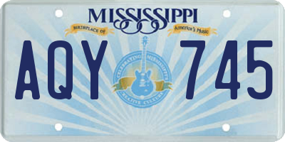 MS license plate AQY745