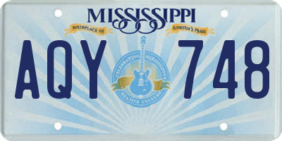 MS license plate AQY748