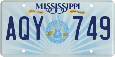MS license plate AQY749