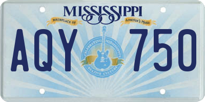 MS license plate AQY750