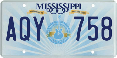 MS license plate AQY758
