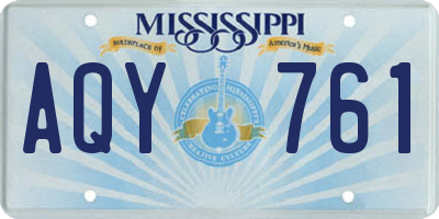 MS license plate AQY761