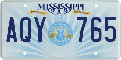 MS license plate AQY765